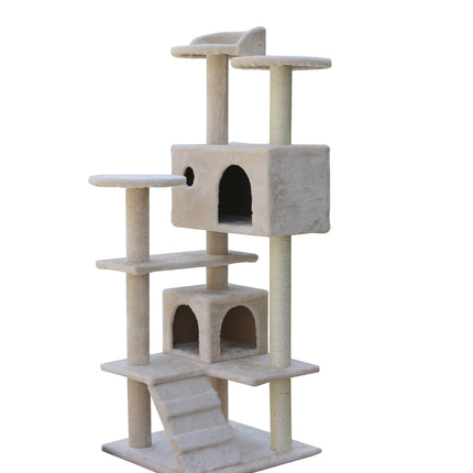 YES4PETS 130 cm Beige Cat Scratching Post Tree  Scratcher Pole-Beige.