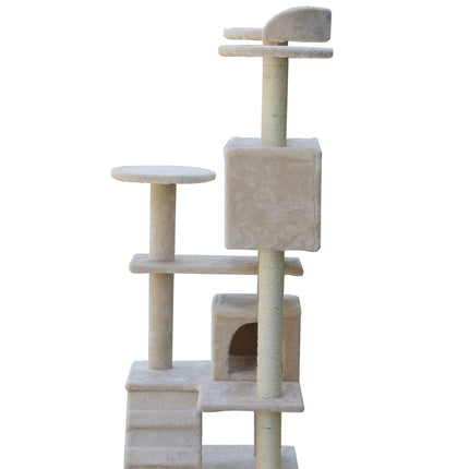 YES4PETS 130 cm Beige Cat Scratching Post Tree  Scratcher Pole-Beige.