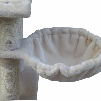 YES4PETS 140 cm Cat Scratching Post Tree W ladder & Hammock-Beige.