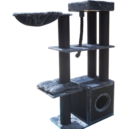 YES4PETS 33kg 160 cm XL Multi Level 14cm Thick Cat Scratching Post Tree Scratcher Pole- Grey.