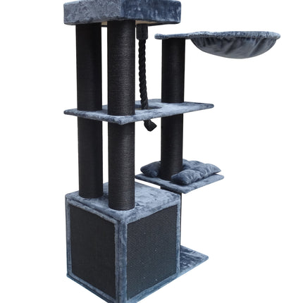 YES4PETS 33kg 160 cm XL Multi Level 14cm Thick Cat Scratching Post Tree Scratcher Pole- Grey.