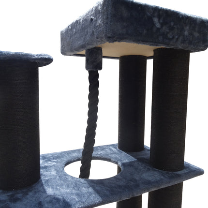 YES4PETS 33kg 160 cm XL Multi Level 14cm Thick Cat Scratching Post Tree Scratcher Pole- Grey.
