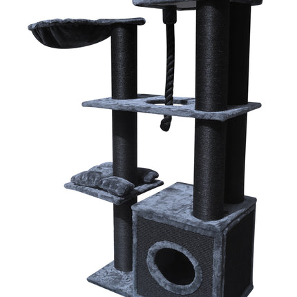 YES4PETS 33kg 160 cm XL Multi Level 14cm Thick Cat Scratching Post Tree Scratcher Pole- Grey.