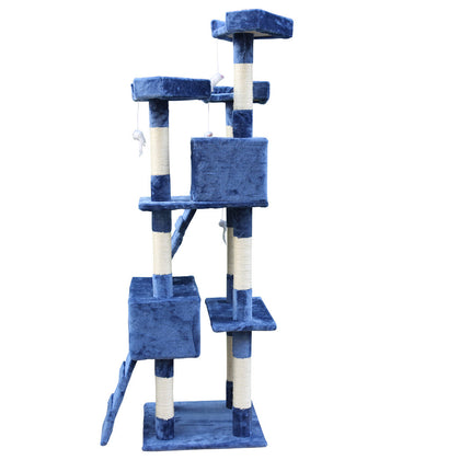 YES4PETS 170cm Cat Scratching Post Tree Post House Tower with Ladder Furniture Blue.