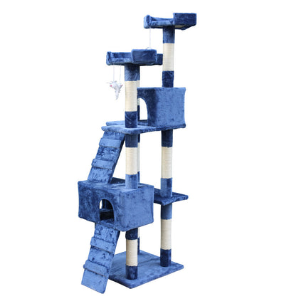 YES4PETS 170cm Cat Scratching Post Tree Post House Tower with Ladder Furniture Blue.