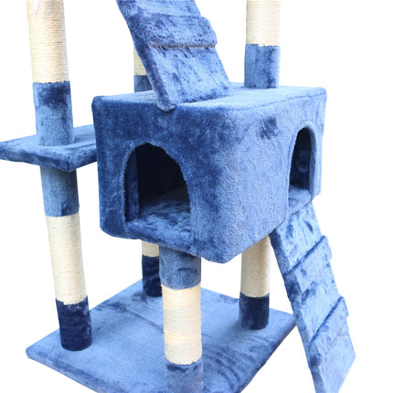 YES4PETS 170cm Cat Scratching Post Tree Post House Tower with Ladder Furniture Blue.