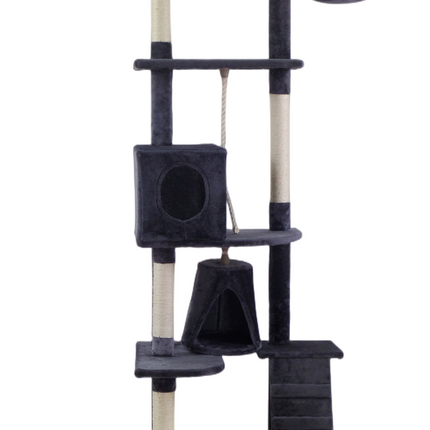 YES4PETS 193cm Cat Scratching Tree Post Sisal Pole Scratching Post Scratcher Tower Condo Grey.