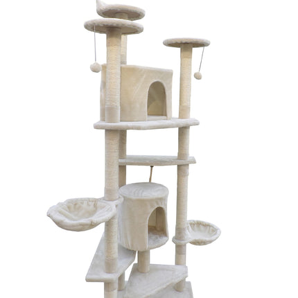 YES4PETS 200 cm Cat Scratching Post Tree Scratcher Corner Tower Furniture- Beige.