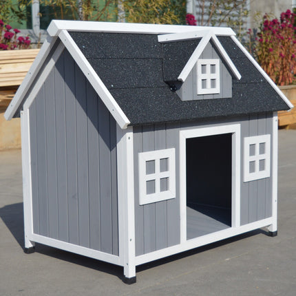 YES4PETS Grey Large Timber Pet Dog Puppy Wooden Cabin  Kennel Timber House.