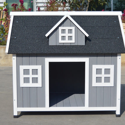 YES4PETS Grey Large Timber Pet Dog Puppy Wooden Cabin  Kennel Timber House.