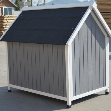 YES4PETS Grey Large Timber Pet Dog Puppy Wooden Cabin  Kennel Timber House.