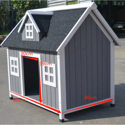 YES4PETS Grey Large Timber Pet Dog Puppy Wooden Cabin  Kennel Timber House.