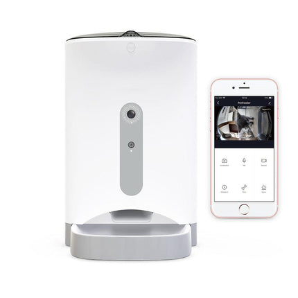 Smart Automatic Pet Dog Cat Rabbit Feeder Smartphone Camera APP for iPhone Android.