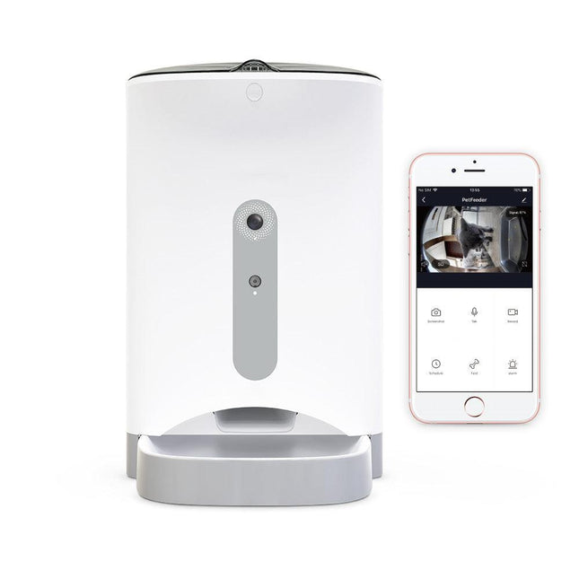 Smart Automatic Pet Dog Cat Rabbit Feeder Smartphone Camera APP for iPhone Android.