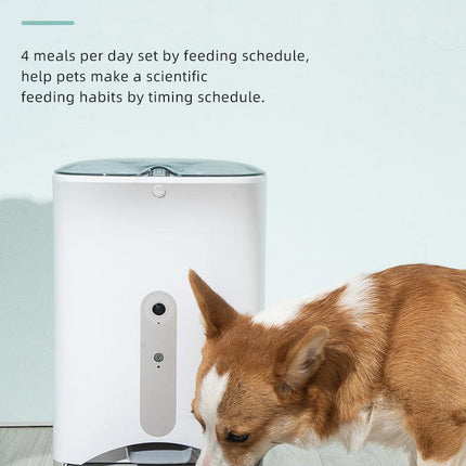 Smart Automatic Pet Dog Cat Rabbit Feeder Smartphone Camera APP for iPhone Android.