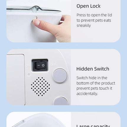 Smart Automatic Pet Dog Cat Rabbit Feeder Smartphone Camera APP for iPhone Android.