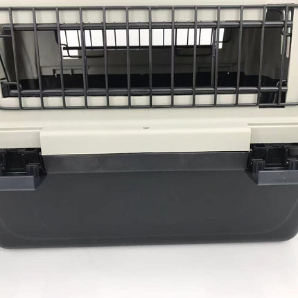 YES4PETS Medium Portable Pet Dog Cat Carrier Travel Bag Cage House Safety Lockable Kennel Grey.