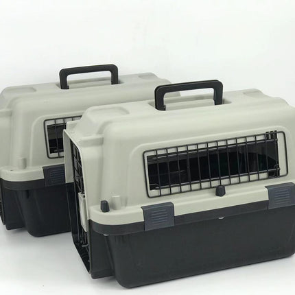 YES4PETS Medium Portable Pet Dog Cat Carrier Travel Bag Cage House Safety Lockable Kennel Grey.