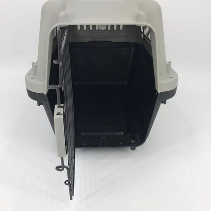 YES4PETS Medium Portable Pet Dog Cat Carrier Travel Bag Cage House Safety Lockable Kennel Grey.