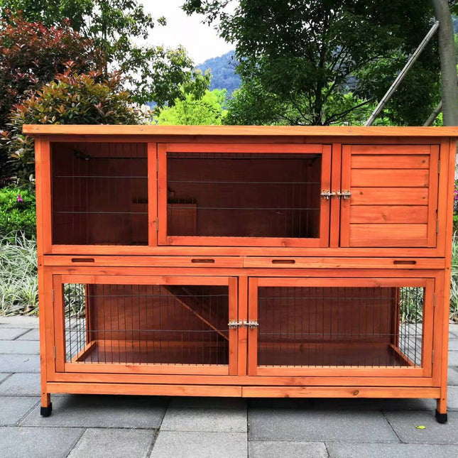 YES4PETS 150 cm XXL Double Storey Rabbit Hutch Guinea Pig Ferret Cage Cat House.
