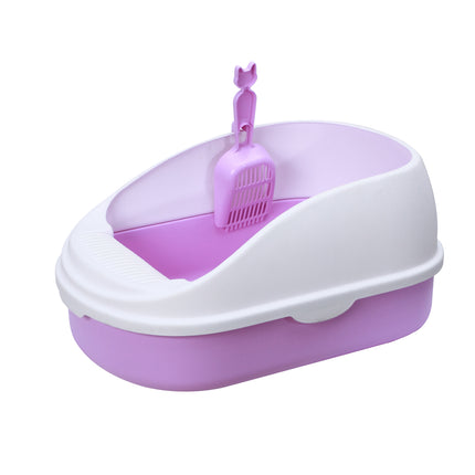 YES4PETS Medium Portable Cat Toilet Litter Box Tray with Scoop Purple.