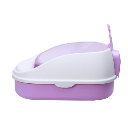 YES4PETS Medium Portable Cat Toilet Litter Box Tray with Scoop Purple.