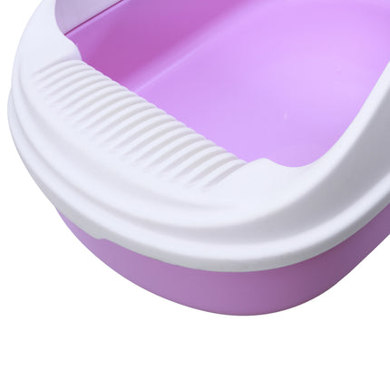 YES4PETS Medium Portable Cat Toilet Litter Box Tray with Scoop Purple.