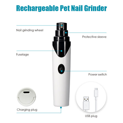 YES4PETS Electric Pet Dog Cat Quiet Nail Grinder Clipper Cutter Trimmer Grooming Care.
