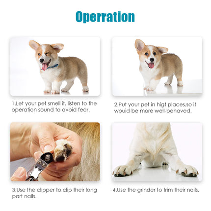 YES4PETS Electric Pet Dog Cat Quiet Nail Grinder Clipper Cutter Trimmer Grooming Care.