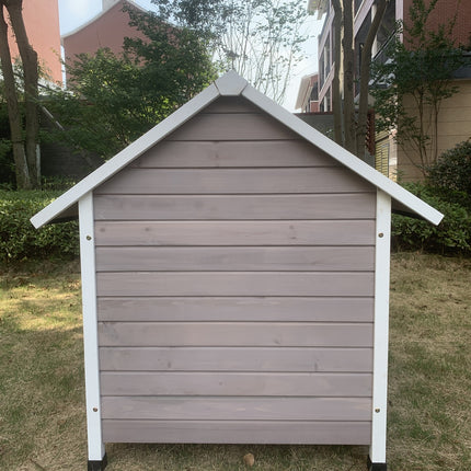 YES4PETS XL Timber Pet Dog Kennel House Puppy Wooden Timber Cabin With Door Grey.