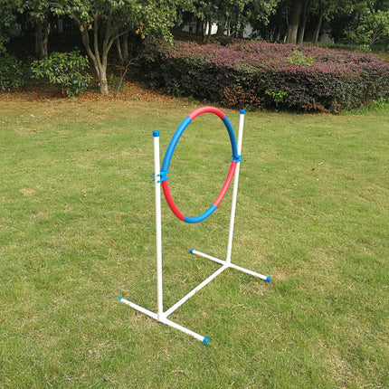 YES4PETS Portable Adjustable Dog Puppy Training Practice Jump Tyre Agility Post.