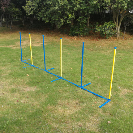 YES4PETS Portable Dog Puppy Training Practice Weave Poles Agility Post Set.