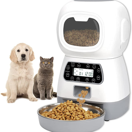YES4PETS 3.5L Visible Automatic Digital Pet Dog Cat Feeder Food Bowl Dispenser.