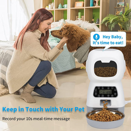 YES4PETS 3.5L Visible Automatic Digital Pet Dog Cat Feeder Food Bowl Dispenser.