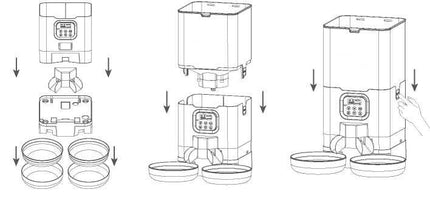 YES4PETS 6L Automatic Digital Pet Dog Cat Feeder Double Food Bowl Dispenser.