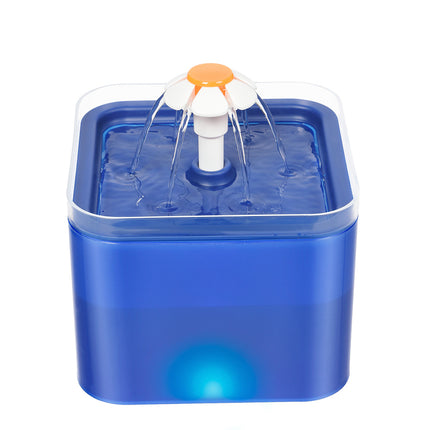 YES4PETS Automatic Electric Pet Water Fountain Dog Cat Water Feeder Bowl Dispenser W LED Blue.