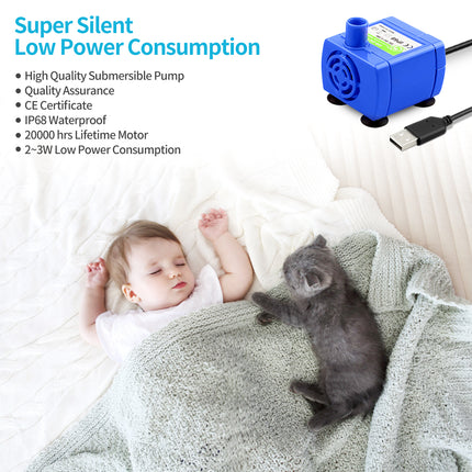 YES4PETS Grey Ceramic Electric Pet Water Fountain Dog Cat Water Feeder Bowl Dispenser.