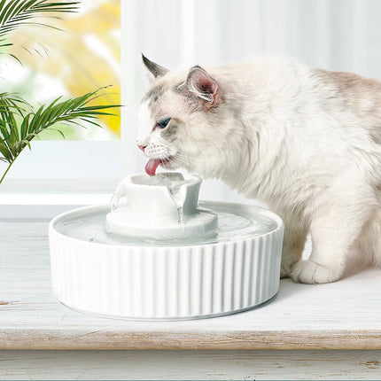 YES4PETS Porcelain Electric Pet Water Fountain Dog Cat Ceramic Water Feeder Bowl Dispenser.