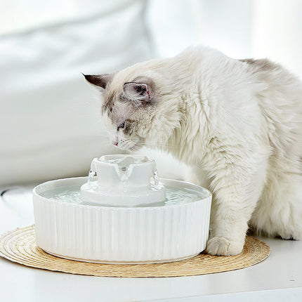 YES4PETS Porcelain Electric Pet Water Fountain Dog Cat Ceramic Water Feeder Bowl Dispenser.