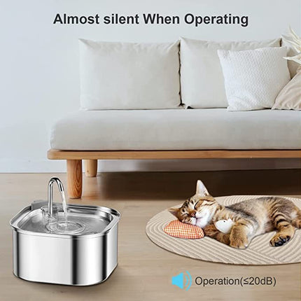 YES4PETS 3.2L Automatic Electric Pet Water Fountain Dog Cat Stainless Steel Feeder Bowl Dispenser.
