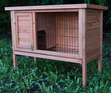 YES4PETS Single Wooden Pet Rabbit Hutch Guinea Pig Cage with Slide out Tray.