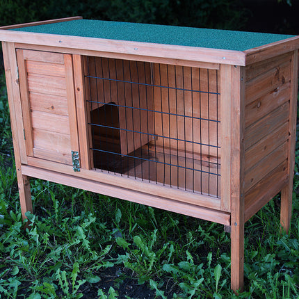 YES4PETS Single Wooden Pet Rabbit Hutch Guinea Pig Cage with Slide out Tray.