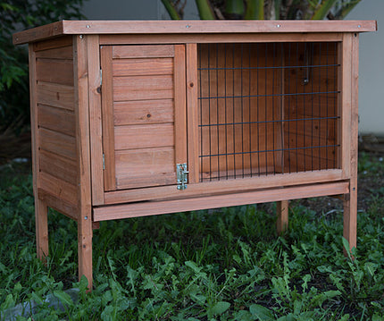 YES4PETS Single Wooden Pet Rabbit Hutch Guinea Pig Cage with Slide out Tray.