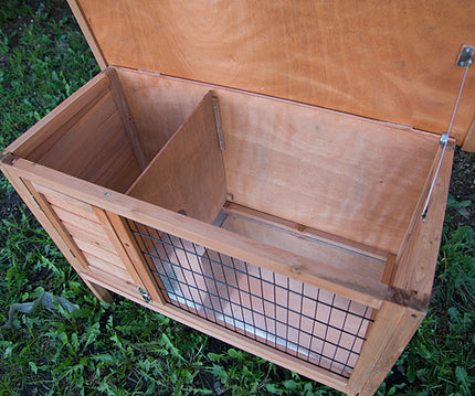 YES4PETS Single Wooden Pet Rabbit Hutch Guinea Pig Cage with Slide out Tray.