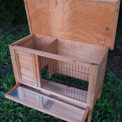YES4PETS Single Wooden Pet Rabbit Hutch Guinea Pig Cage with Slide out Tray.