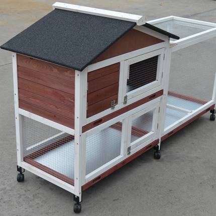 YES4PETS Double Storey Large Rabbit Hutch Guinea Pig Cage , Ferret Cage With Pull Out Tray On Wheels.