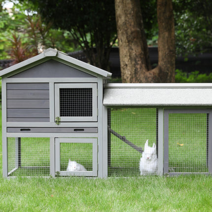 YES4PETS 148cm Rabbit Hutch Quail Run Wooden Cage Guinea Pig Cage House.