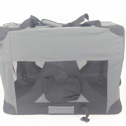 YES4PETS Medium Portable Foldable Dog Cat Puppy Rabbit Soft Crate Carrier-Grey.