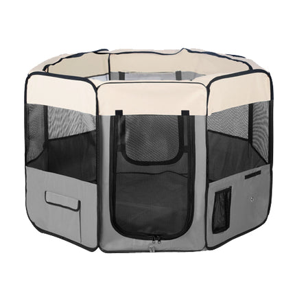 YES4PETS Medium Grey Pet Dog Cat Dogs Puppy Rabbit Tent Soft Playpen.