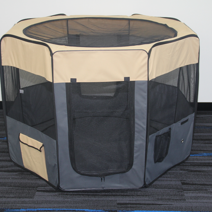 YES4PETS 75 cm Foldable Large Grey Dog Puppy Rabbit Soft Cat Cage Playpen Enclosure.